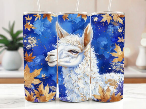 3D Alpaca Embroidery Tumbler Wrap