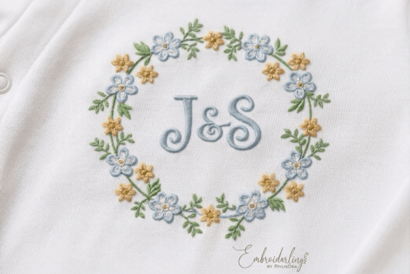 Baby Monogram Frame Embroidery Designs