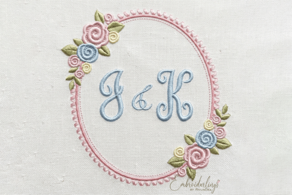 Baby Monogram Frame Floral Embroidery