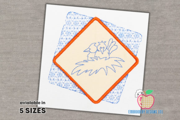 Birds in Nest Embroidery Applique