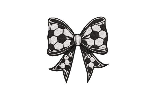 Coquette Soccer Bow Embroidery Design