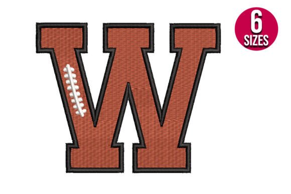 Football Font Alphabet Letter W