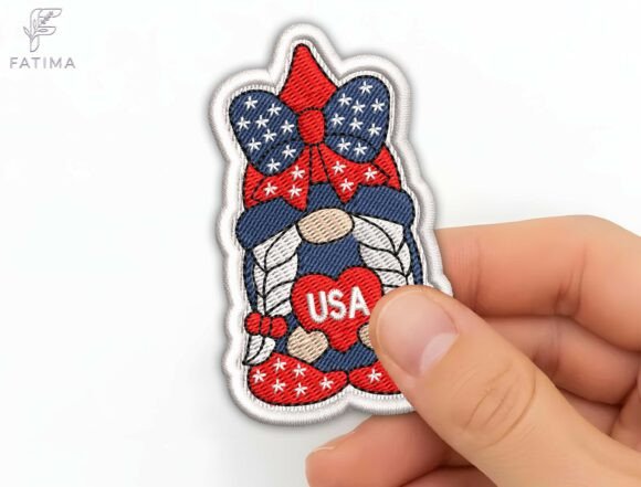 Gnome Girl Patch Embroidery Design