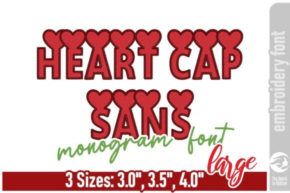 Heart Cap Sans Monogram Font - Large