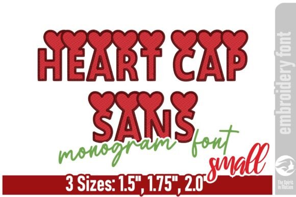 Heart Cap Sans Monogram Font - Small