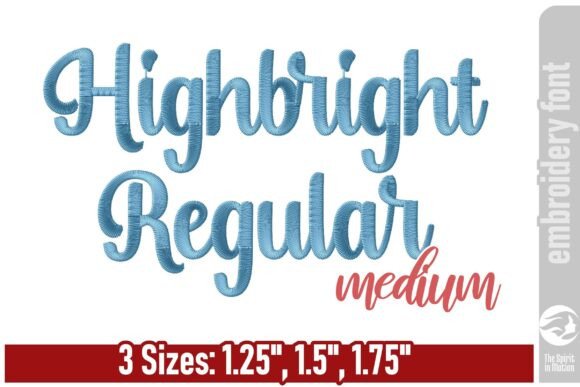 Highbright Script Embroidery Font - M