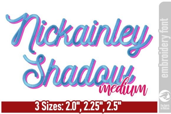 Nickainley Shadow Embroidery Font - M