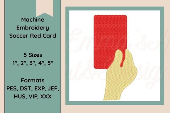 Soccer Red Card Embroidery