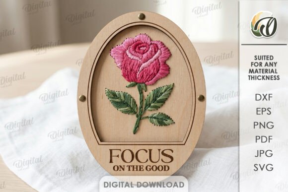 Wooden Embroidery Template Laser Cut